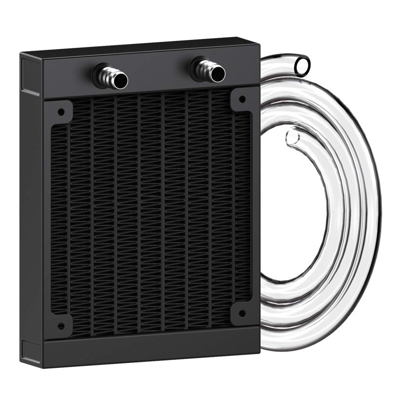 Clyxgs Water Cooling Radiator, 12 Pipe Aluminum Heat Exchanger Radiator with Tube for PC CPU Computer Water Cool System DC12V 120mm - Image 1